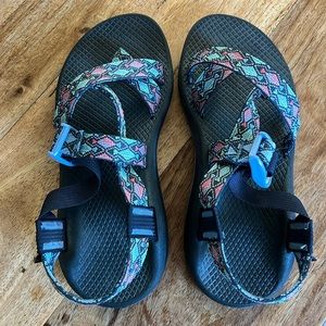 W7 blue Chaco sandals